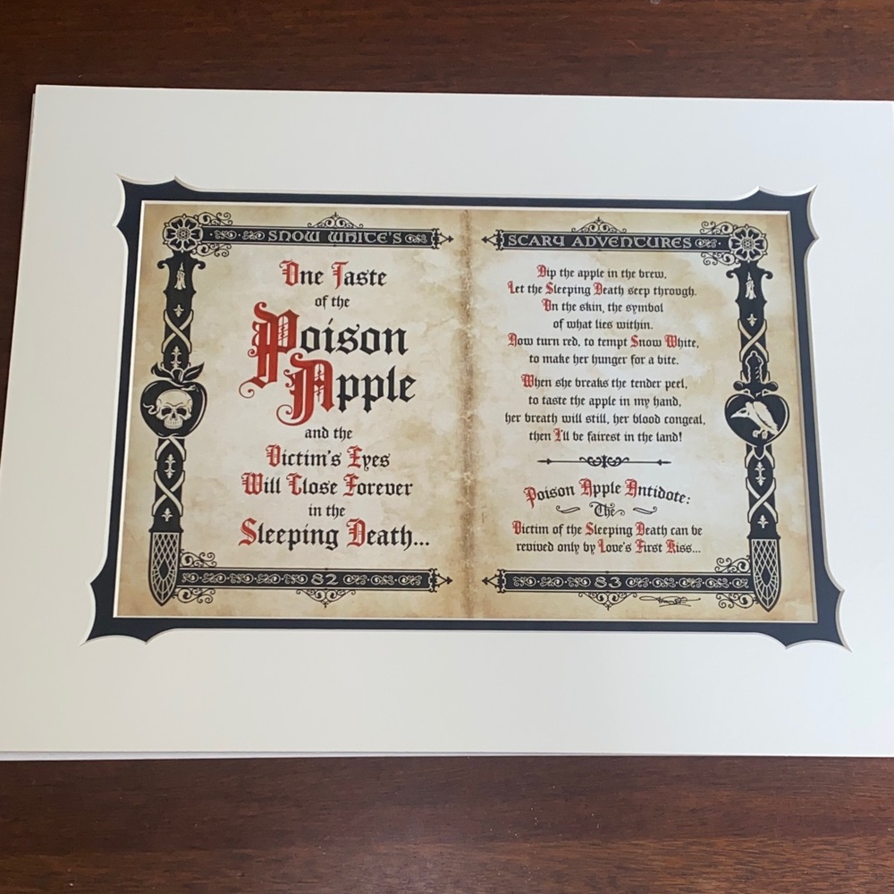 Disney Jeremy Fulton Scary Adventures Poison Apple Print